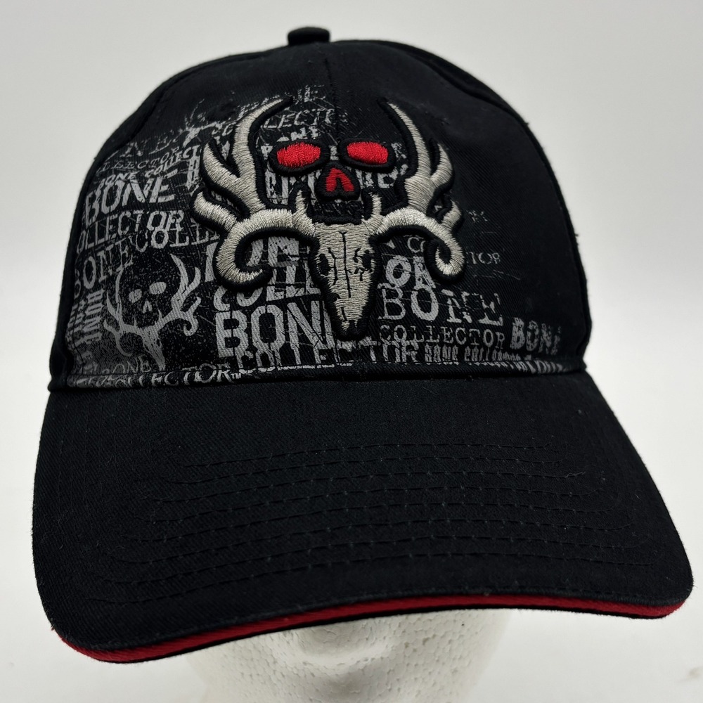 Bone Collector Hat Mens OSFM Black Red Snapback Hunting Skull Logo Outddor Cap
